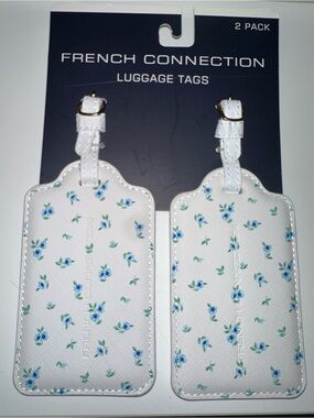 French Connection Floral on White Luggage Tag Duo